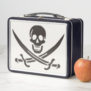 Espadas de cráneo de obsidiana Bandera pirata de C