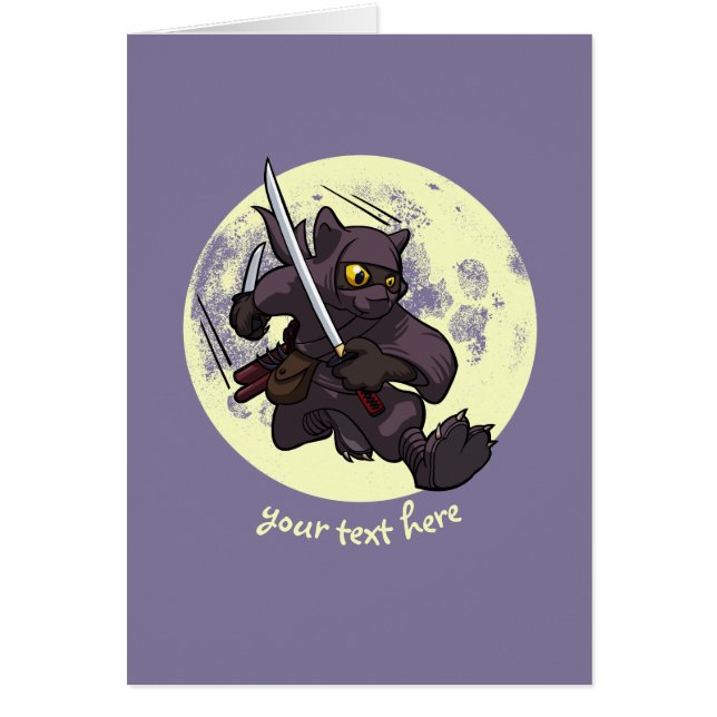 Espadas de Ninja Katana del gato negro que vuelan (Frente)