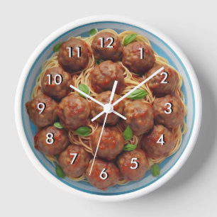 Espagueti y albóndigas Reloj italiano de cocina
