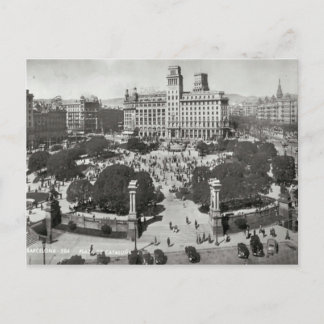 España, Barcelona, copia de la postal de Vintage