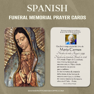 España Guadalupe María Oración Funeral Santa Tarje
