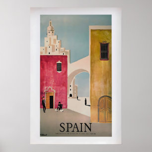 España por Bernard Villamot Póster de viaje vinta