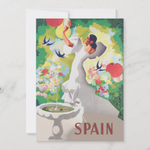 España Senorita Birds Flowers Fiesta Garden