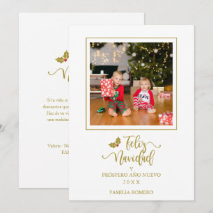 Español Dorado Minimalista Navidad Foto Familia