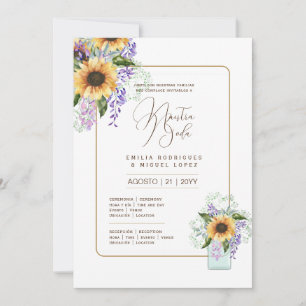 Espanol Invitación de Boda Boda floral Rústico I