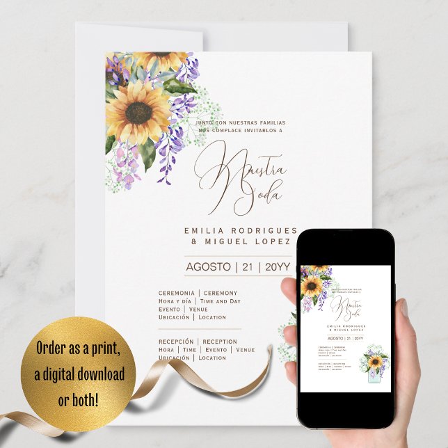 Espanol Invitación de Boda Summer Floral Wedding I (Subido por el creador)