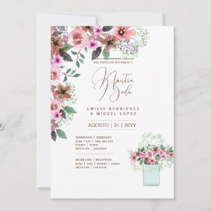 Espanol Invitación de Boda Verano Boda Floral I