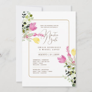 Espanol Invitación de Boda Verano Boda Floral I