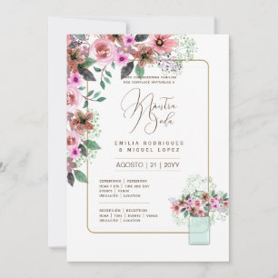 Espanol Invitación de Boda Verano Boda Floral I