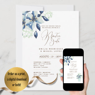 Espanol Invitación de Boda Verano Boda Floral I