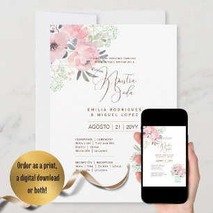 Espanol Invitación de Boda Verano Boda Floral I