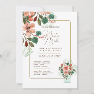 Espanol Invitación de Boda Verano Boda Floral I