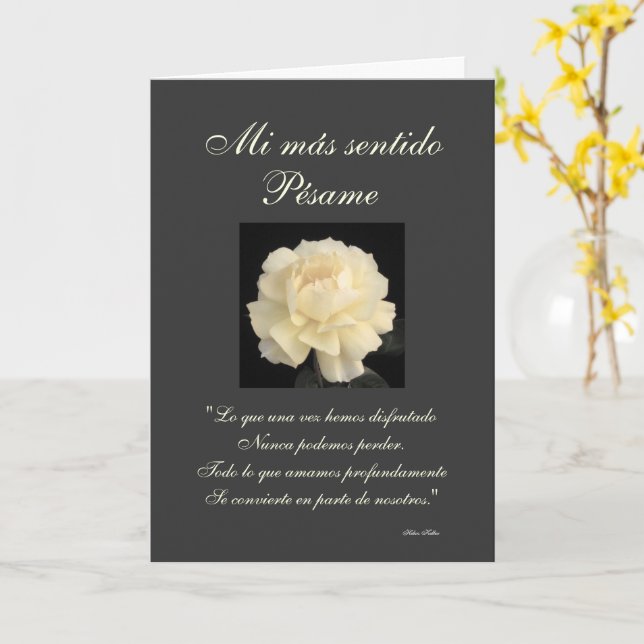 Tarjeta De Condolencia Con Sobre - Formato A6, Diseño De Flor Blanca Y Piedra, Texto En Alemán - Elegante Y Digna Para Expresar Pésame