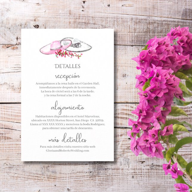 Español Tarjeta de Detalles Boda Hacienda Boho (Subido por el creador)