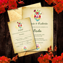 Español, Tarjeta de Respuesta para Boda Mexicana C
