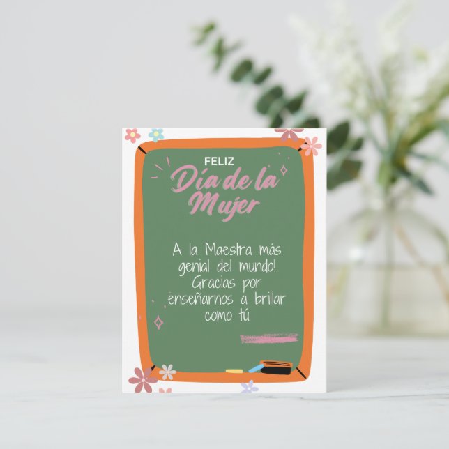 Español - Tarjeta del día feliz de la mujer para p (Anverso de pie)