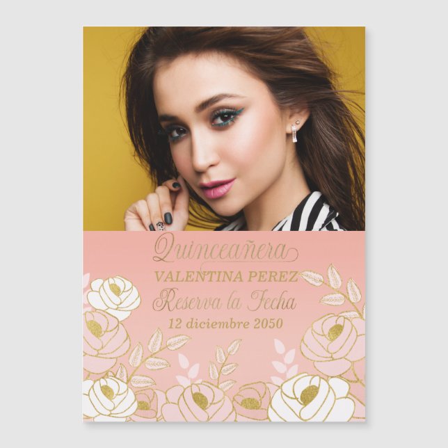 Española Quinceanera Guardar la fecha Reserva la f (Anverso)