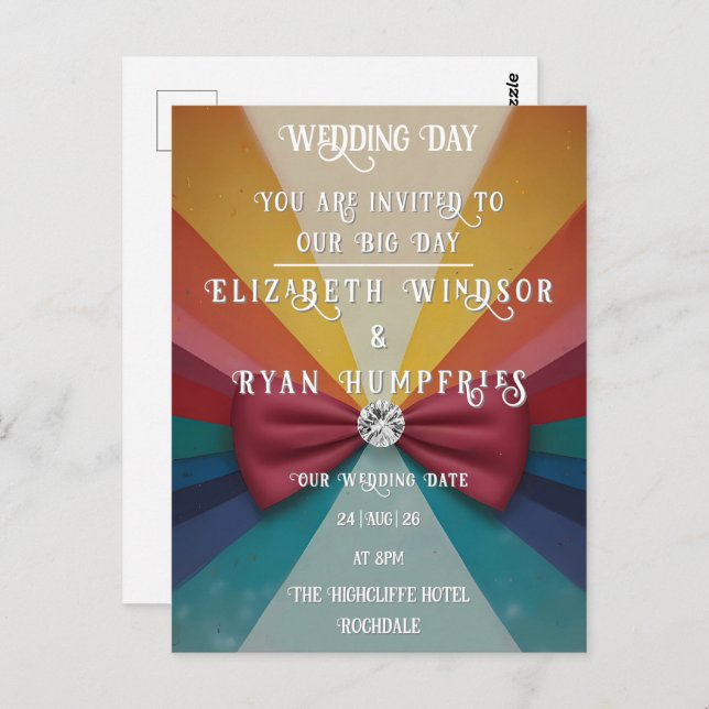 "Espantadas de invitaciones a boda rosa ligero y c (Anverso / Reverso)