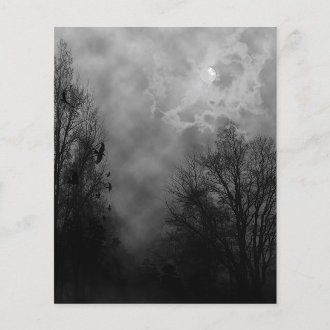 Espantador cielo de Halloween con volante de Raven (Frente)