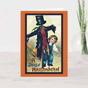 Espantapájaros con Tarjeta de Halloween Vintage So
