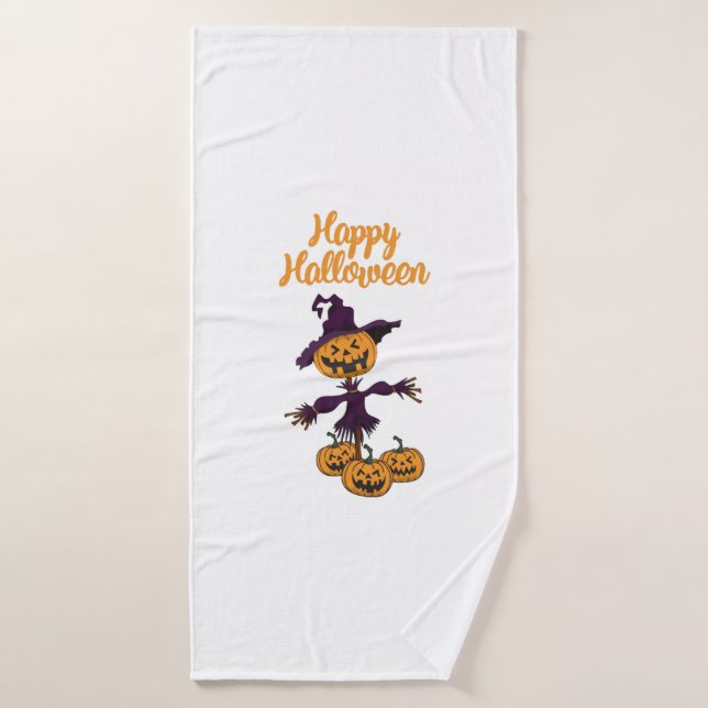 Espantapájaros Feliz Halloween (Toalla de baño)