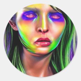 Espantosa Pegatina de Ronda Clásica de Mujer