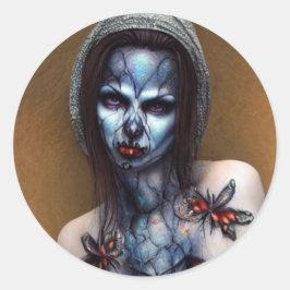 Espantosa Pegatina de Ronda Clásica de Mujer