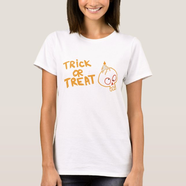 espantoso truco de halloween o diseño de camisetas (Anverso)