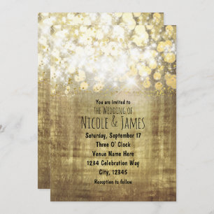 Esparkle Bright ilumina invitaciones rusticas de o