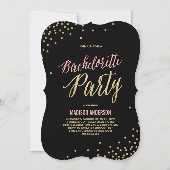 Esparkle | Invitación a la Bachelorette Party (Anverso)