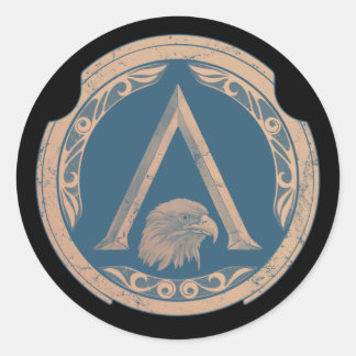 Espartano Águila Griego Escudo Pegatina redondo cl