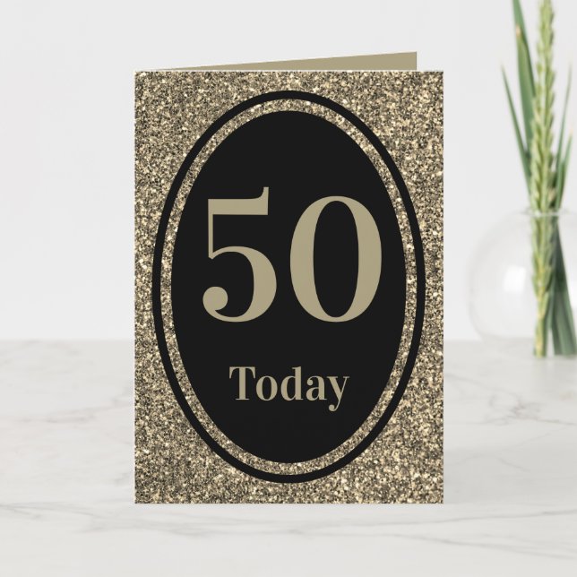 Especial elegante por año tarjeta de cumpleaños 50 (Anverso)