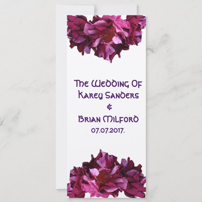 Especial, Rosas, invitación de matrimonio elegante (Anverso)