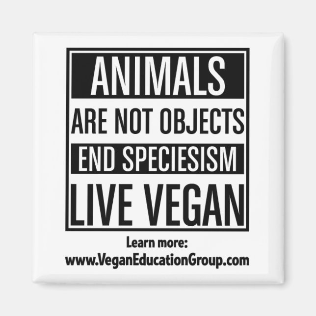 Especialidades del imán vegan - Los animales no so (Frente)