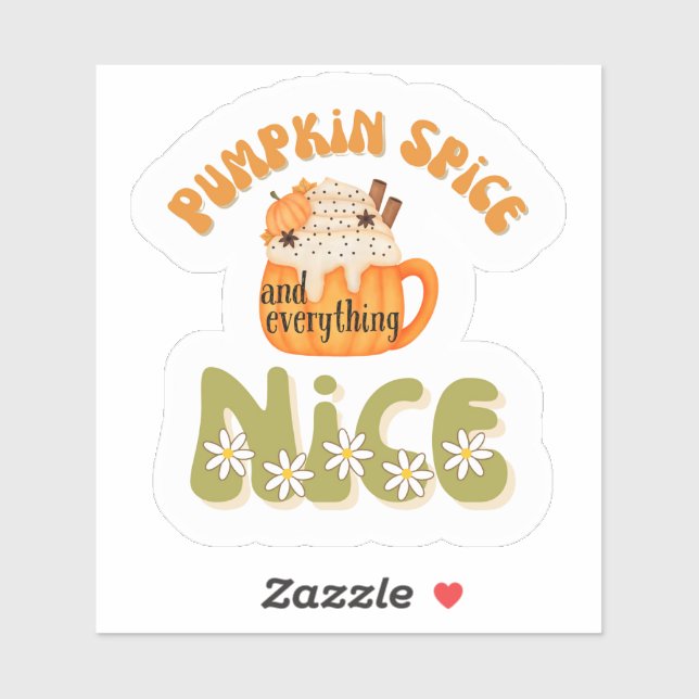 Especias de calabaza y todo lo bueno Pegatina (Hoja)