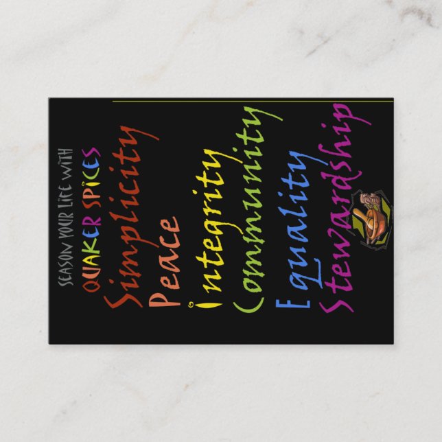 Especias del Quaker - tarjeta agradable (Anverso)