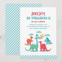 Especie de Dinosaurios Invitación de cumpleaños Ju