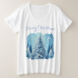 Espectacular árbol de navidad impresionista azul