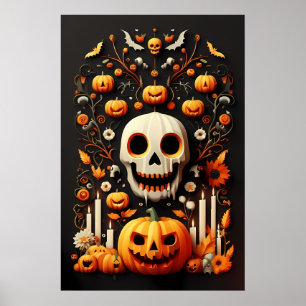 Espectacular arte del cráneo de Halloween, conmove