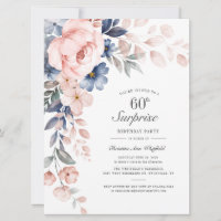 Espectacular Blue Pink Floral Sorpresa 60 cumpleañ