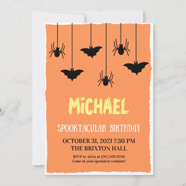 Espectacular invitación de cumpleaños (Anverso)