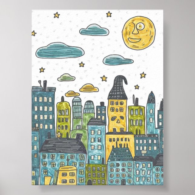 Espectacular paisaje nocturno - Arte dramático dib (Frente)