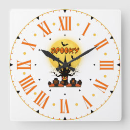 Espectacular reloj de pared cuadrado de Halloween