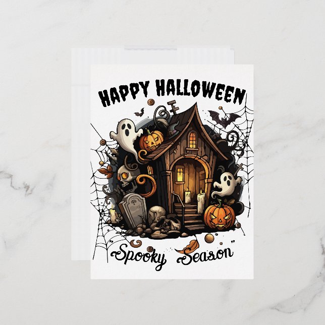🎃 Espectacular tarjeta postal de la casa embrujad (Sobre)