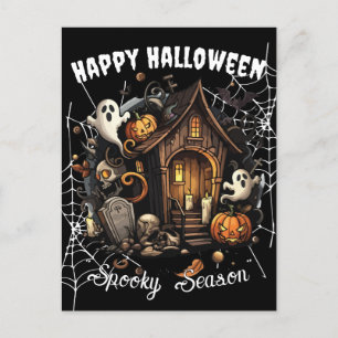 🎃 Espectacular tarjeta postal de la casa embrujad
