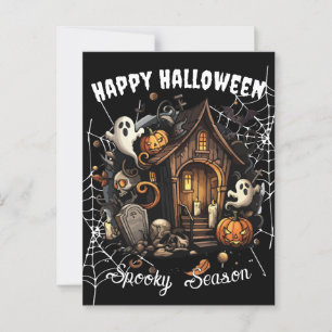 🎃 Espectacular tarjeta postal de la casa embrujad