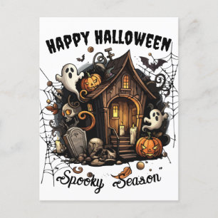 🎃 Espectacular tarjeta postal de la casa embrujad