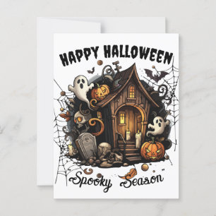 🎃 Espectacular tarjeta postal de la casa embrujad