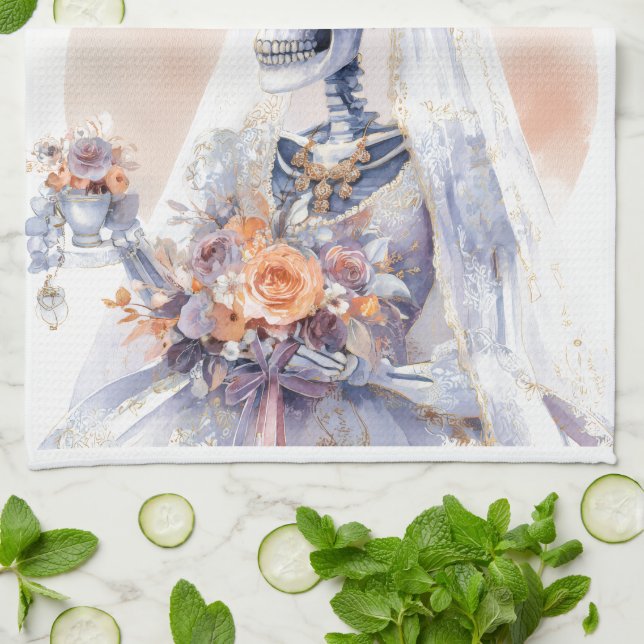 Espectacular toalla de cocina para esqueletos de H (Doblado)