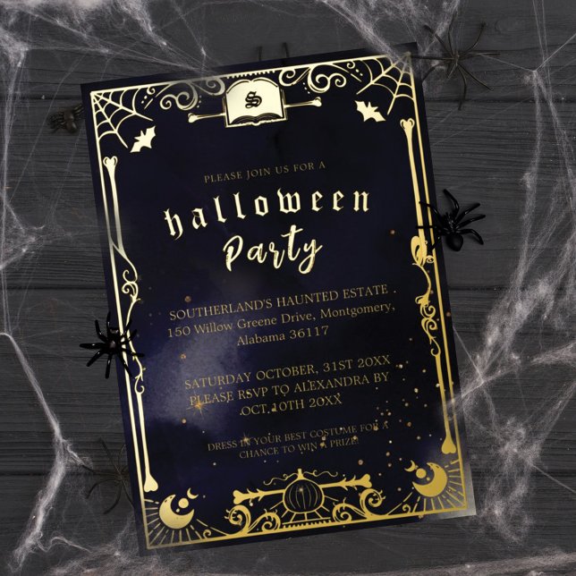 Espectacular y elegante tarjeta Tarot del partido  (Spooky Elegant Spirit Halloween Party Tarot Card)
